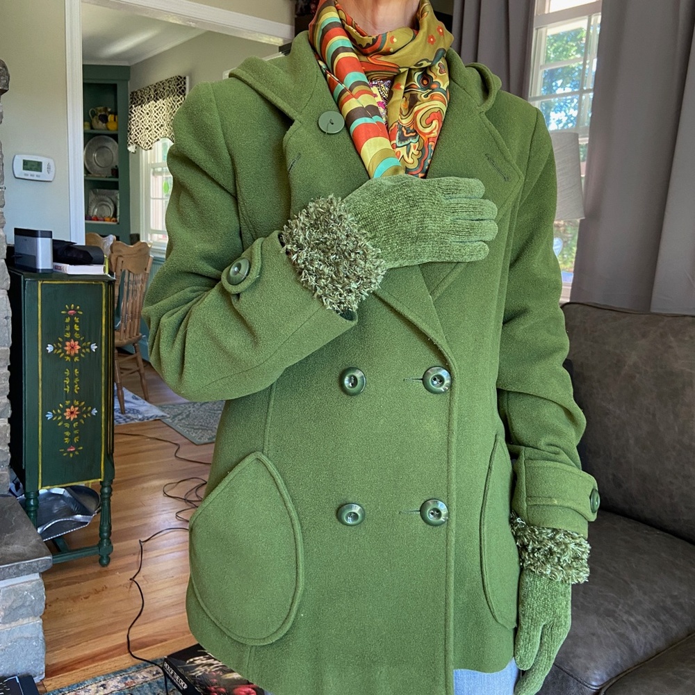 Grass Green Wool Peacoat Ensemble EUT